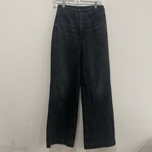 Good American Womens Good Skate Jeans  Size 2/26 Wide Leg High Waisted Black